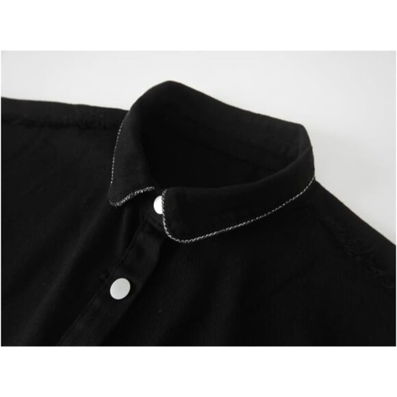 Women’s Black Apocrypha Boho Fringe Rhinestone Denim Cowgirl Jacket - Picture 6 of 7